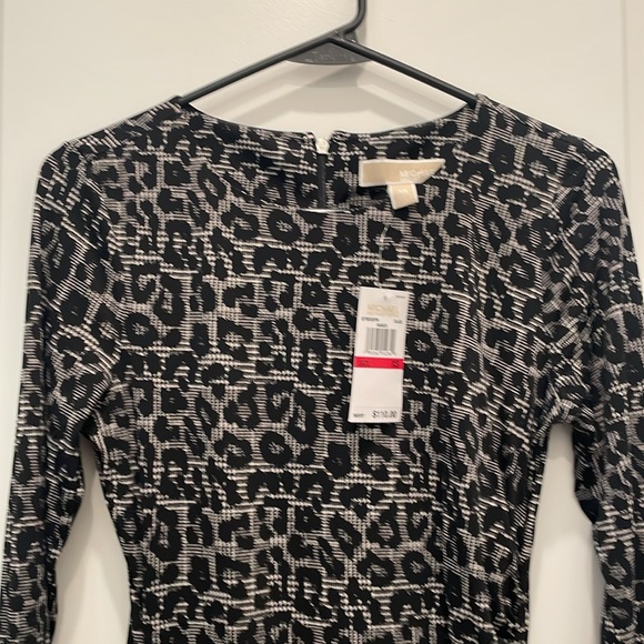 MICHAEL Michael Kors XS Black Leopard Print Long Sleeved Dress - Picture 4 of 11